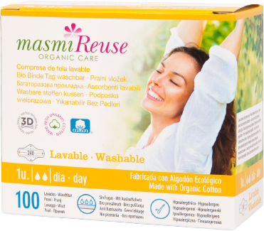 COMPRESA TELA LAVABLE MASMI ORGANIC DIA ALAS