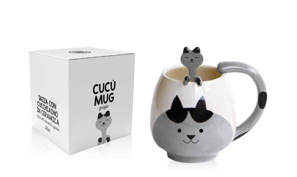 TAZA CUCÚ GRIGIO 370 ML CON CUCHARILLA