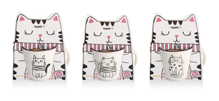 TAZAS FAMILY CATS BOX 6 TZS 220 ML.(2 POR MODELO)