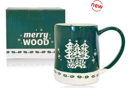 TAZA GRES ESMALTADO MERRY WOOD 600 ml.
