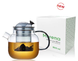 TETERA VIDRIO BOROSILICATO Y ACERO ROSSANA 800 ml. (copia)