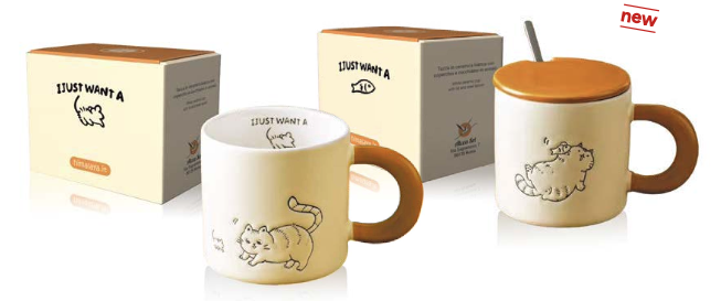 I JUST WANT 2 TAZAS 380ml PORCELANA con cucharilla