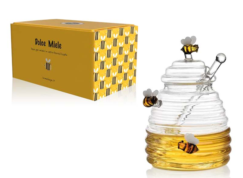 DOLCE MIELE BOROSILICATO 500 ml. tarro+dosificador miel cristal