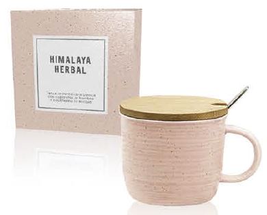 [HITAPPRO] TAZA  PUNTINI ROSA CON CUCHARILLA 300 ml. fin de serie