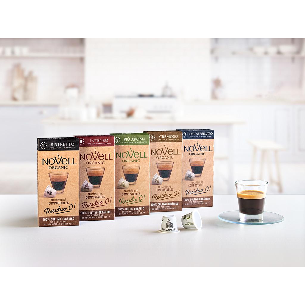 [NOCAPCRE] 10 CAPS. COMPATIBLES, COMPOSTABLES, CAFE ECO NOVELL CREMOSO