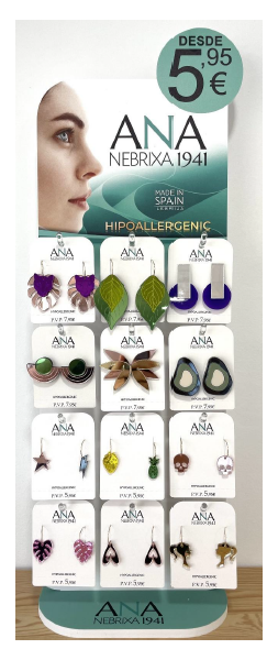 [NEEXP0] ANA NEBRIXA EXPOSITOR PENDIENTES ACERO SILVER AND GOLD