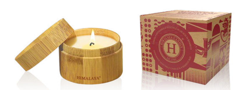 [HIVEBOSED] VELA HECHA A MANO CAJA BAMBOO SEDA 100 GRS.