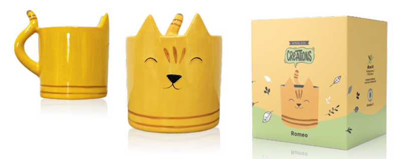 [HIREGMRO] MACETA CAT ROMEO pintada a mano ø13 CREATIONS