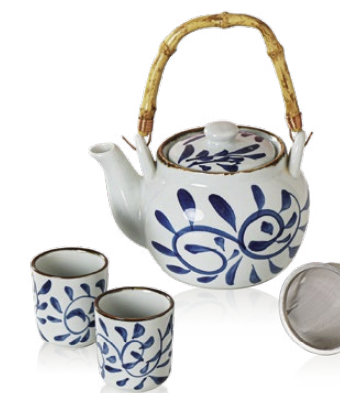 [HITEPOLDP] SET OLD CHINA PETALI TETERA 1000ml+ 2 TAZAS 200ml PORCELANA pintada a mano