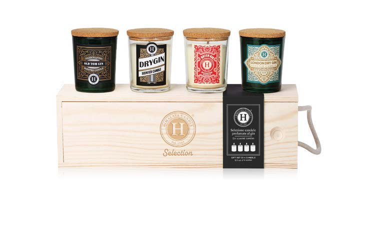[HIVE4GIN] CAJA MADERA 4 VELAS 75 GRS. SELECCION WHISKY (copia)