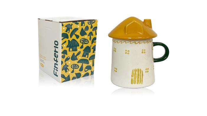 [HITAGFIN] TAZA GRES ESMALTADO CON TAPA FINFERLO 300 ml.