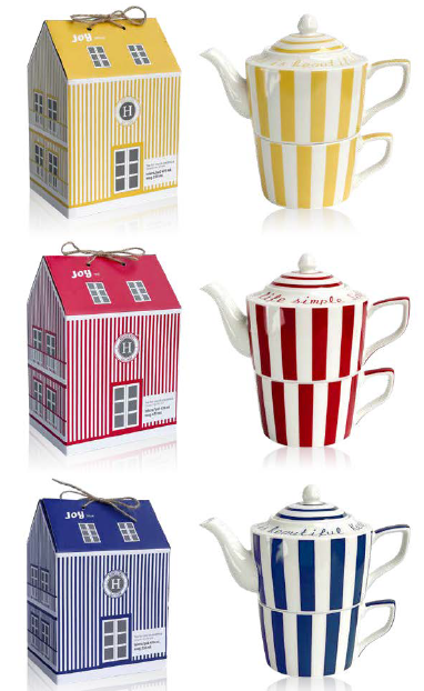 [HITAPJOY] JOY TEA FOR ONE TAZA 220ML+TETERA 470 ML BOX DE 3 PZ MODELOS SURTIDOS