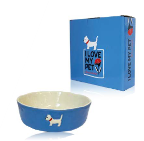[HITPETPE] I LOVE MY PET CUENCO GRES 18X6 MOTIVO RELIEVE PERRO
