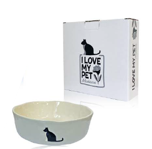 [HITPETGA] I LOVE MY PET CUENCO GRES 18X6 MOTIVO RELIEVE GATO