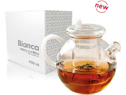 [HITEBBIA] TETERA VIDRIO BOROSILICATO BIANCA 900 ml.
