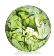 [HIVIDLGRE] LAMPARA VIDRIO SOPLADO GREEN PEACOCK Ø20 cm.